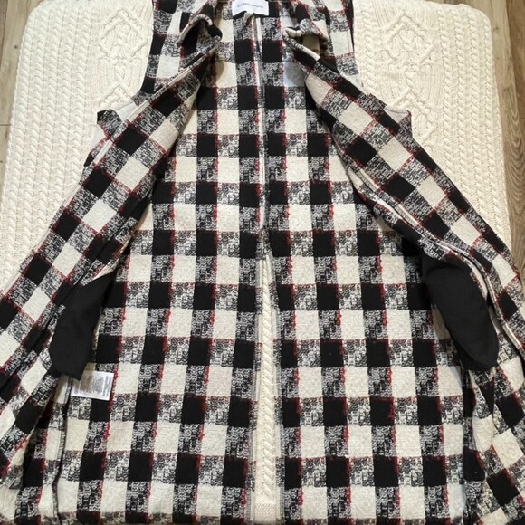 BCBGeneration Plaid Long Blazer Sleeveless Blazer Size Large - Picture 12 of 16
